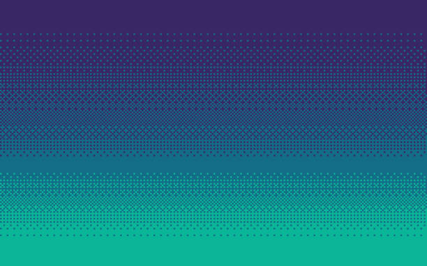 Pixel art gradient color. Dithering vector background. Pixel art dithering background in three colors. pixel sky background stock illustrations