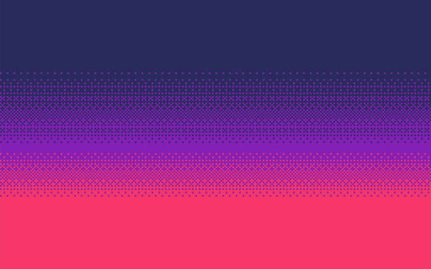 Pixel art gradient color. Dithering vector background. Pixel art dithering background in three colors. pixel sky background stock illustrations