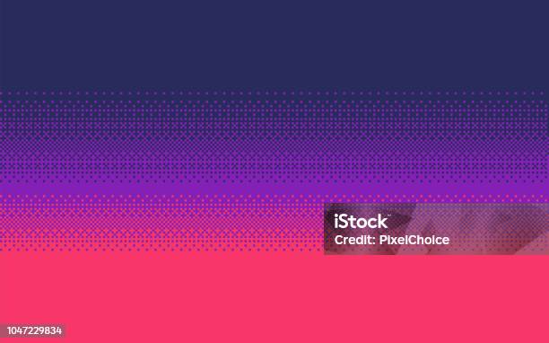 Pixel Art Gradient Color Dithering Vector Background Stock Illustration - Download Image Now