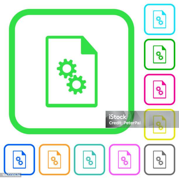 Executable File Vivid Colored Flat Icons Stock Illustration - Download Image Now - Icon Symbol, Binary Code, Boot