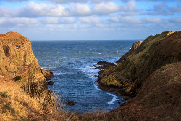 The 'Zig Zag' breakwater was built to protect the listed Robert Stevenson designed harbour walls in St Monans, a lovely quiet conservation village with pretty cottages sitting low on the waters edge in the lovely East Neuk of Fife in Scotland