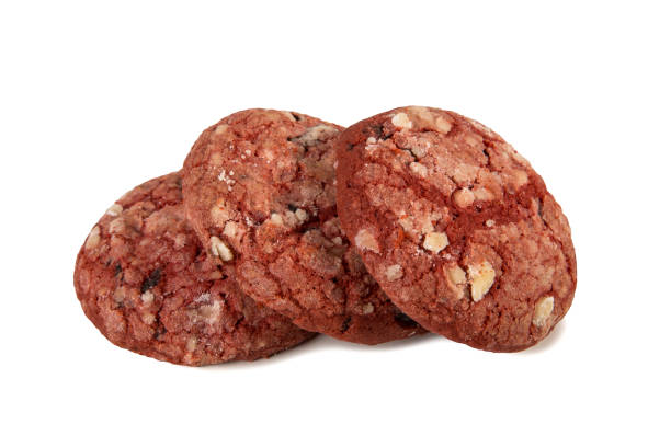 istock Round fruit biscuits with raisins isolated on white background 1047242290