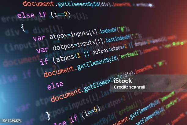 Programming Source Code Abstract Background Stock Photo - Download Image Now - Coding, Computer Language, Computer Software