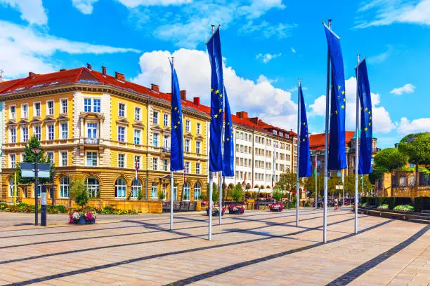 Scenic summer view of the Old Town architecture in Bayreuth, Bavaria, Germany