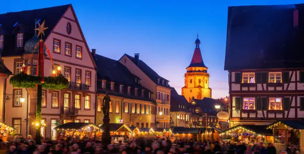 Christmas Market in the streets and historic center of Gengenbach, Schwarzwald (Black Forest)