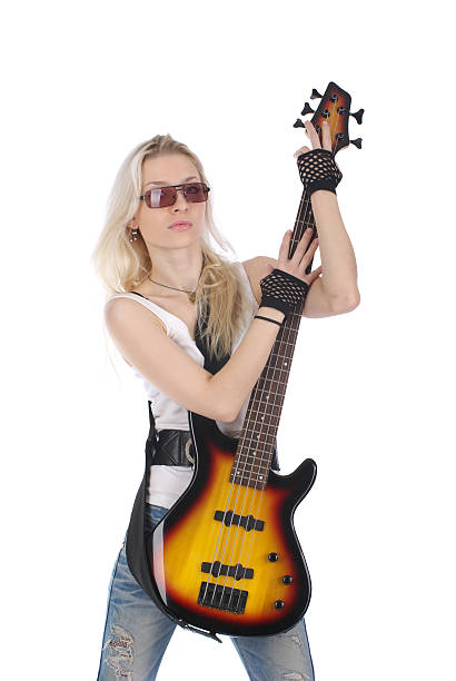 istock Cute female guitarist 104729469