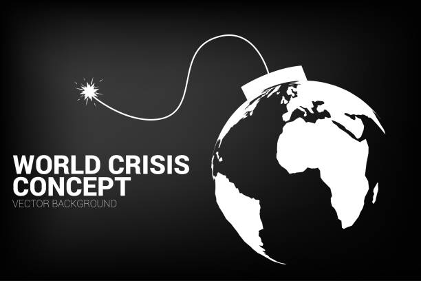 illustrations, cliparts, dessins animés et icônes de concept de crise mondiale, guerre mondiale. - countdown to armageddon