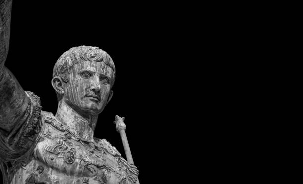 istock Caesar Augustus, the first emperor of Ancient Rome (Black and White) 1047306680
