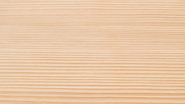 Photo of White pine wood grain texture background for Scandinavian wooden design interior backdrop and furniture in beige color