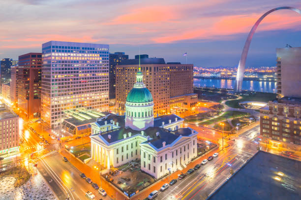 istock St. Louis downtown city skyline at twilight. 1047316882