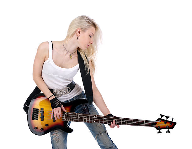 istock Cute female playing guitar 104731709