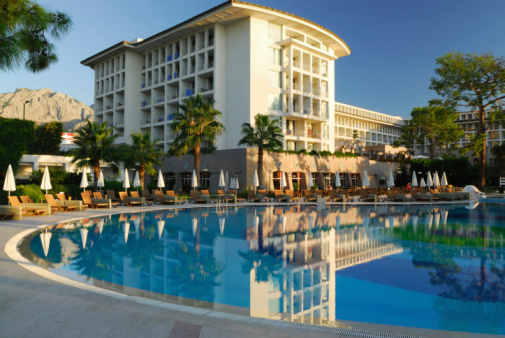 View of the resort swimming pool