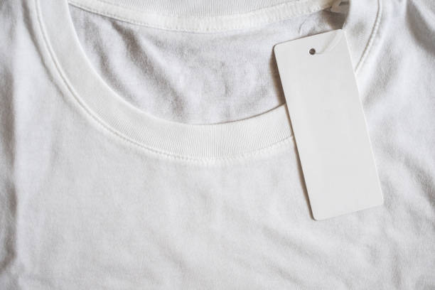istock Blank price tag label on white t-shirt 1047319186
