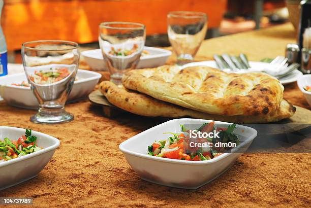 Healthy Turkish Lunch With Salad And Bread Stock Photo - Download Image Now - Appetizer, Bread, Color Image