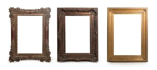 Photo of Set of Decorative vintage frames and borders, Clipping Path included