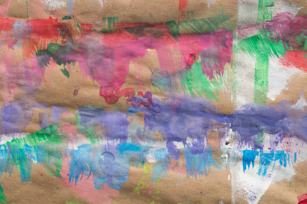 multicolored blots on recycled paper background texture