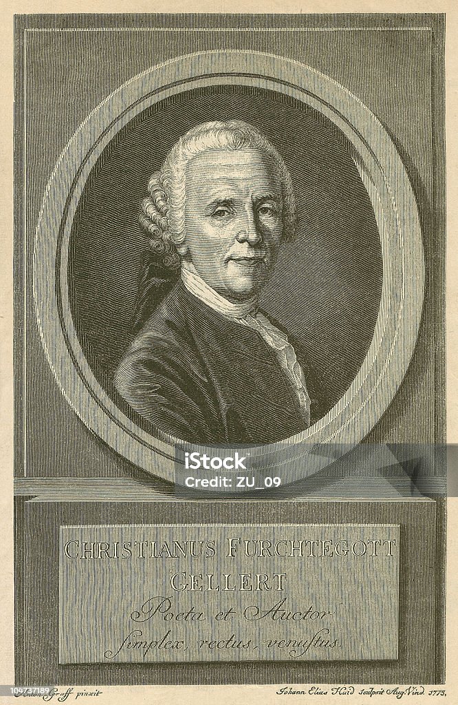 Christian Fürchtegott Gellert (1715-1769 - Lizenzfrei Asiatischer Holzschnitt Stock-Illustration
