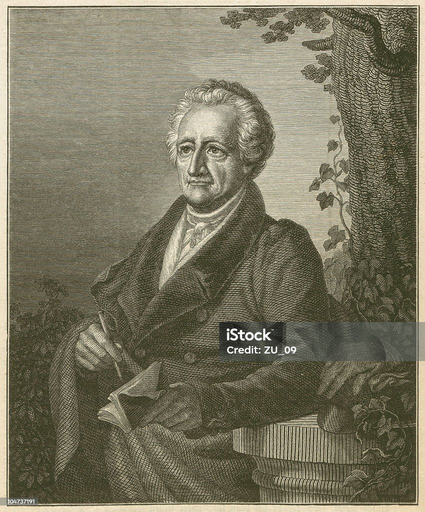 Johann Wolfgang von Goethe (1749-1832 - Lizenzfrei Alter Erwachsener Stock-Illustration