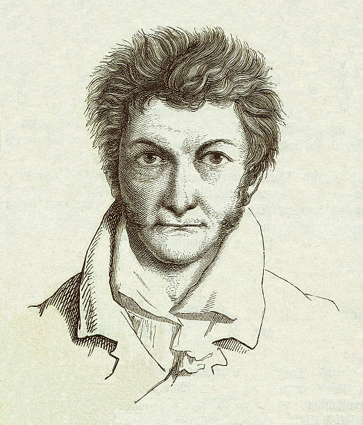 e.t.a. hoffmann (немецкому писателю, 1776-1822 - fine art portrait german culture germany neo classical stock illustrations