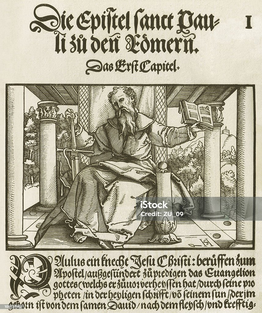 Apostle Paul (von Luther's Neues Testament, 1523 - Lizenzfrei Apostel Stock-Illustration