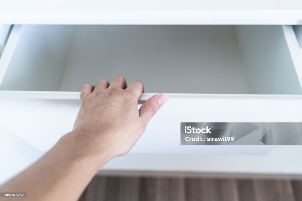 Pulling Open Draw Use Hand Pull Open Drawer Stock Photo - Download Image Now - Adult ...