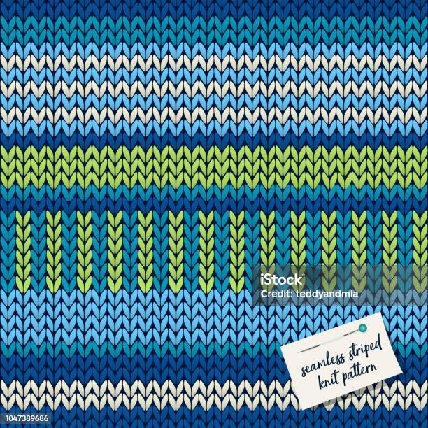 Colorful Knitted Striped Seamless Background Pattern Vector Illustration Stock Illustration - Download Image Now