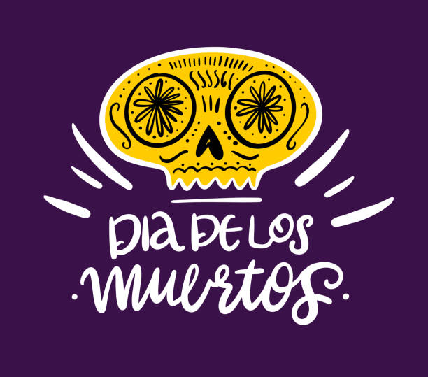 istock Dia de los Muertos. Day of the dead vector illustration set. Hand drawn lettering. 1047389996