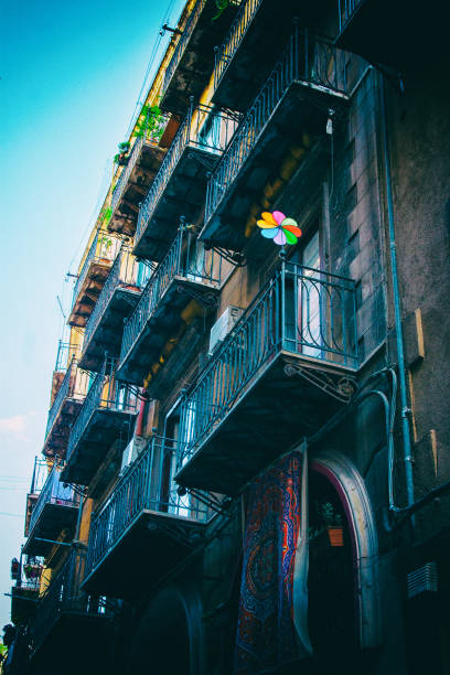 istock Catherine wheel on a house terrace. 1047392244