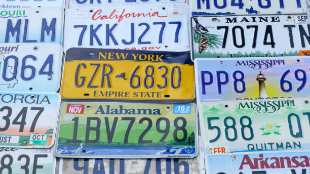 istock Old American retro car numbers 1047398412