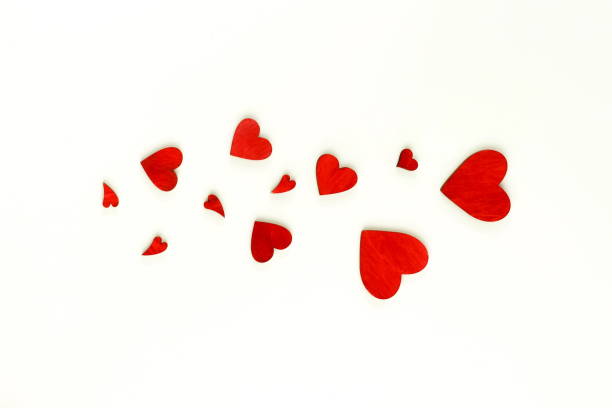 istock Valentine's day background . red hearts pattern on white background. top view. Copy space 1047419152