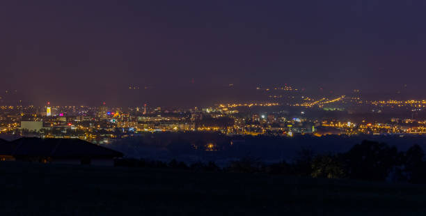 istock City Ceske Budejovice at night, long exposure 1047419362