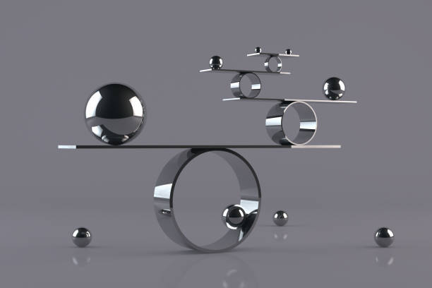 равновесие - balance seesaw weight sphere стоковые фото и изображения