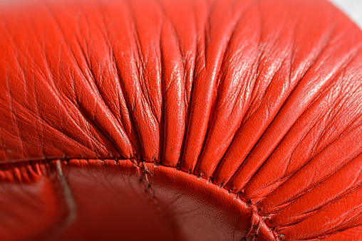 Details of old and used boxing glove.