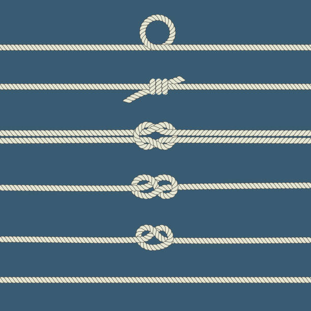 Rope knots Rope knots. Seamless decorative elements. Vector illustration tied knot stock illustrations