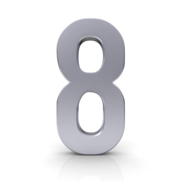 istock number 8 eight 3d sign silver symbol icon isolated symbol eighth place icon 1047443796