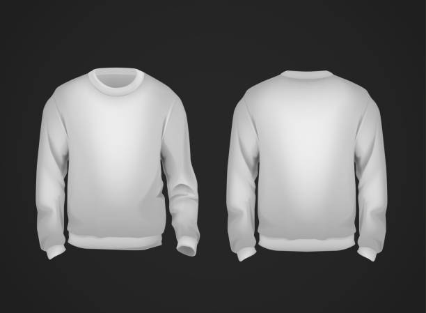 istock Gray men's sweatshirt template front and back view. Hoodie for branding or advertising. 1047448390