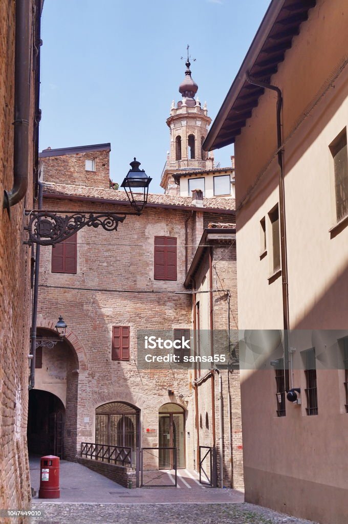 Bishopric alley, Parma Vescovado alley, Parma, Italy Alley Stock Photo