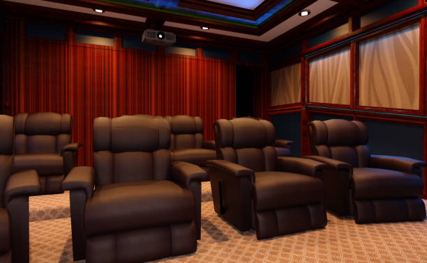 istock 3D illustration home theater interior 1047455418