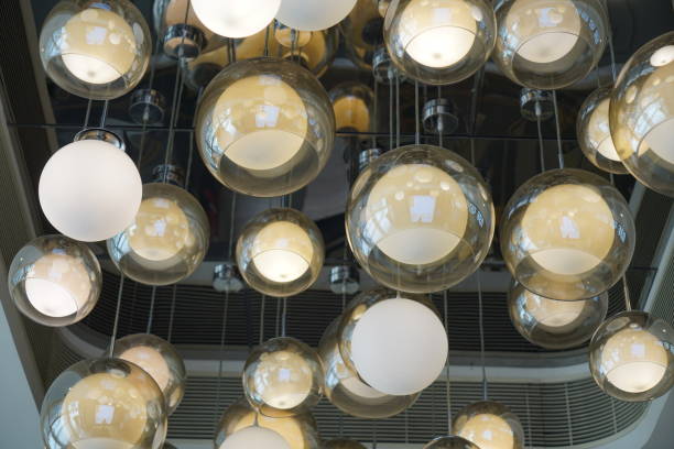 istock The chandelier is on the ceiling 1047455682