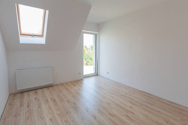 istock Bedroom with new laminated floors in the house 1047461162