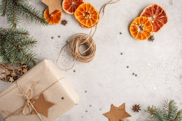 istock Christmas composition on a white background. Gifts and Christmas decorations. 1047465752