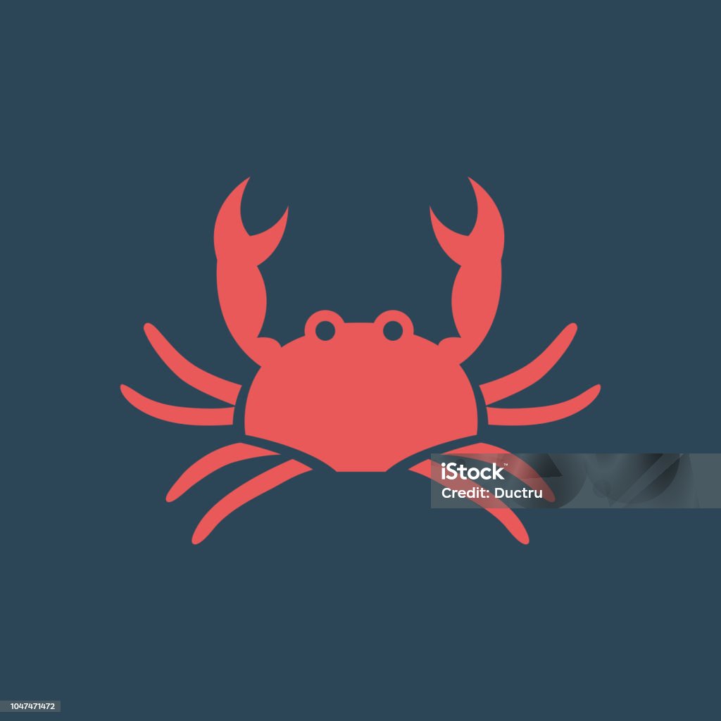 Silhouette icon crab Crab stock vector