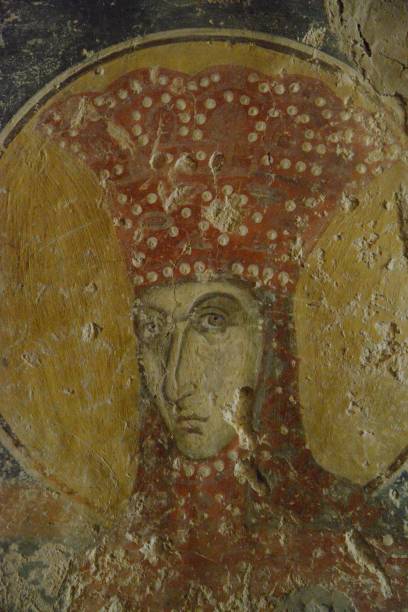 istock Old fresco in macedonian church 1047473494