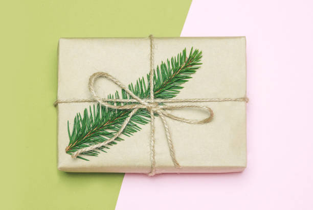 istock Christmas present or gift box in craft paper 1047474822