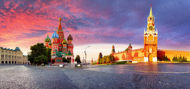 istock Russia - Moscow in red square with Kremlin and St. Basil's Cathedral 1047475012