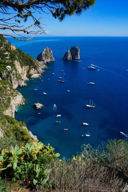 istock Famous Capri island’s faraglioni seen from Punta Cannone 1047476220