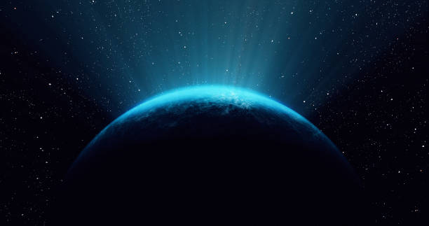 istock Sunrise over Planet from space with galaxy star 1047478696