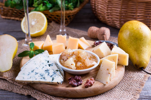 istock Cheese with jam. New Year snack 1047479060