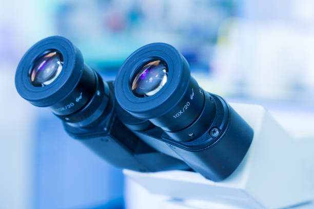 istock Eye microscope for diagnostic disease in laboratory, Concept science and Technology 1047480338
