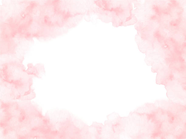 istock Hand painted pink watercolor border texture with soft edges isolated on the white background. Vector backdrop frame usable for cards and wedding invitations design in loose style. 1047486946